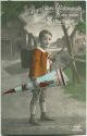 Postkarte - Junge mit Schultüte und Rechenschieber
