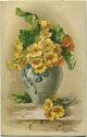 Postkarte - Catharina C. Klein - Schlüsselblumen in der Vase