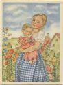 Mutter mit Kind - Künstlerkarte signiert Marianne Schneegans 35 - AK Grossformat
