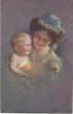 Postkarte - Junge Frau mit kleinem Kind - Ludwig Knoefel