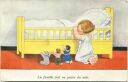 Postkarte - Nachtgebet - La famille fait sa priere du soir - Künstlerkarte John Wills