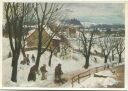 Postkarte - Winter im Dorf - Künstler-Hilfswerk 1937