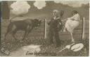 Postkarte - Stier - Pärchen auf der Flucht 