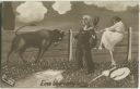 Postkarte - Stier - Pärchen auf der Flucht