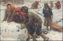 Winter im Dorf - Russische Kuenstlerkarte