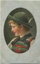 Postkarte - Portrait - Junge in Tracht - Sepplhut