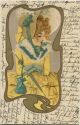 Postkarte - Jugendstil - Art nouveau - Frau mit Hut und Schirm