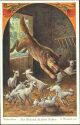 Der Wolf und die sieben Geisslein - Brüder Grimm - Künstlerkarte signiert O. Herrfurth