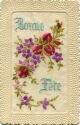 Bonne Fète - Blumen bestickte Karte