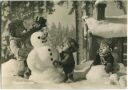 Postkarte - Mecki - Winterfreuden - Schneemann