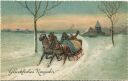 Postkarte - Neujahr - Pferdeschlitten