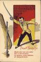 Postkarte - Neujahr - Fechter