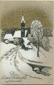 Postkarte - Neujahr - Dorf im Schnee