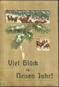 Postkarte - Neujahr - Hirsche - Tannenzweig