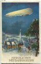 Postkarte - Herzlichen Neujahrsgruss - Zeppelin