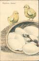 Fröhliche Ostern - Eier - Küken - signiert A.D. - Ansichtskarte