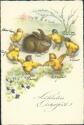Ansichtskarte - Fröhliches Osterfest - Hase - Küken - beschrieben