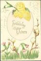 Postkarte - Fröhliche Ostern - Blumen - Küken