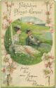 Postkarte - Fröhlichen Pfingst-Gruss - Paar auf der Wiese
