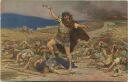 Simson erschlägt die Philister - Samson slays the Philistines - Künstlerkarte