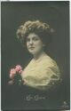 Postkarte - Lissi Lorison mit Blumenstrauss