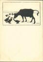Kuh mit Federvieh - Schattenbildkarte
