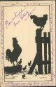 Hühnerfamilie - Schattenbildkarte