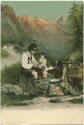Postkarte - Goas-Bua - Ziegen Geissen um 1900