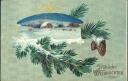 Weihnachten - Tannenzweige - Schneelandschaft - Postkarte