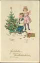 Postkarte - Fröhliche Weihnachten - Kinder - Tannenbaum