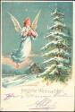 Postkarte - Fröhliche Weihnachten - Engel - Weihnachtsbaum