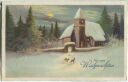 Postkarte - Fröhliche Weihnachten - Kirche