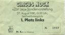 Circus Nock Züri Leu Sondervorstellung - 1980 Eintrittskarte