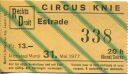 Circus Knie - Estrade - Eintrittskarte 1977