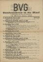 BVG Sonderfahrten in die Mark - Juli 1933 - 1 Din A5 Blatt
