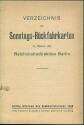 Verzeichnis der Sonntags-Rückfahrkarten im Bezirk der Reichsbahndirektion Berlin 1939
