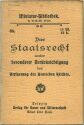Miniatur-Bibliothek Nr. 66 - Das Staatsrecht
