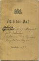 Militär-Pass Gefreiter der V. Eskadron k. l. Schweren Reiter Regiment "Prinz Karl von Bayern 1894 wohnhaft in Etting Polling Oberbayern