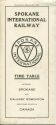 Time Table 1930 - Spokane International Railway - Fahrplan
