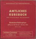 Amtliches Kursbuch - Deutsche Demokratische Republik Sommerfahrplan 1955
