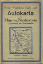 Kölner Verkehrs- Rad- und Autokarte vom Mittel- und Niederrhein (Emmerich bis Darmstadt) 30er Jahre