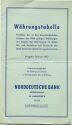 Norddeutsche Bank - früher Deutsche Bank - Währungstabelle Ausgabe 1953