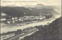 Bad Schandau mit Bahnhof und Schrammsteine - Postkarte