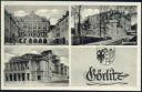 Postkarte - Görlitz - Theater - Stadthalle - Rathaus 50er Jahre