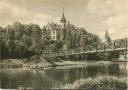 Grimma - Gattersburg und Hängebrücke über die Mulde - Foto-AK