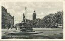 Leipzig - Mägdebrunnen mit Blick zum neuen Rathaus