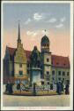 Postkarte - Halle - Rathaus mit Händel-Denkmal
