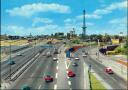 Foto-AK - Berlin - Stadtautobahn mit Funkturm