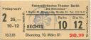Die Wühlmäuse - Nürnberger Strasse Berlin 1981 - Eintrittskarte