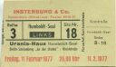 Urania-Haus Humboldt-Saal - Insterburg & Co. 1977 - Eintrittskarte